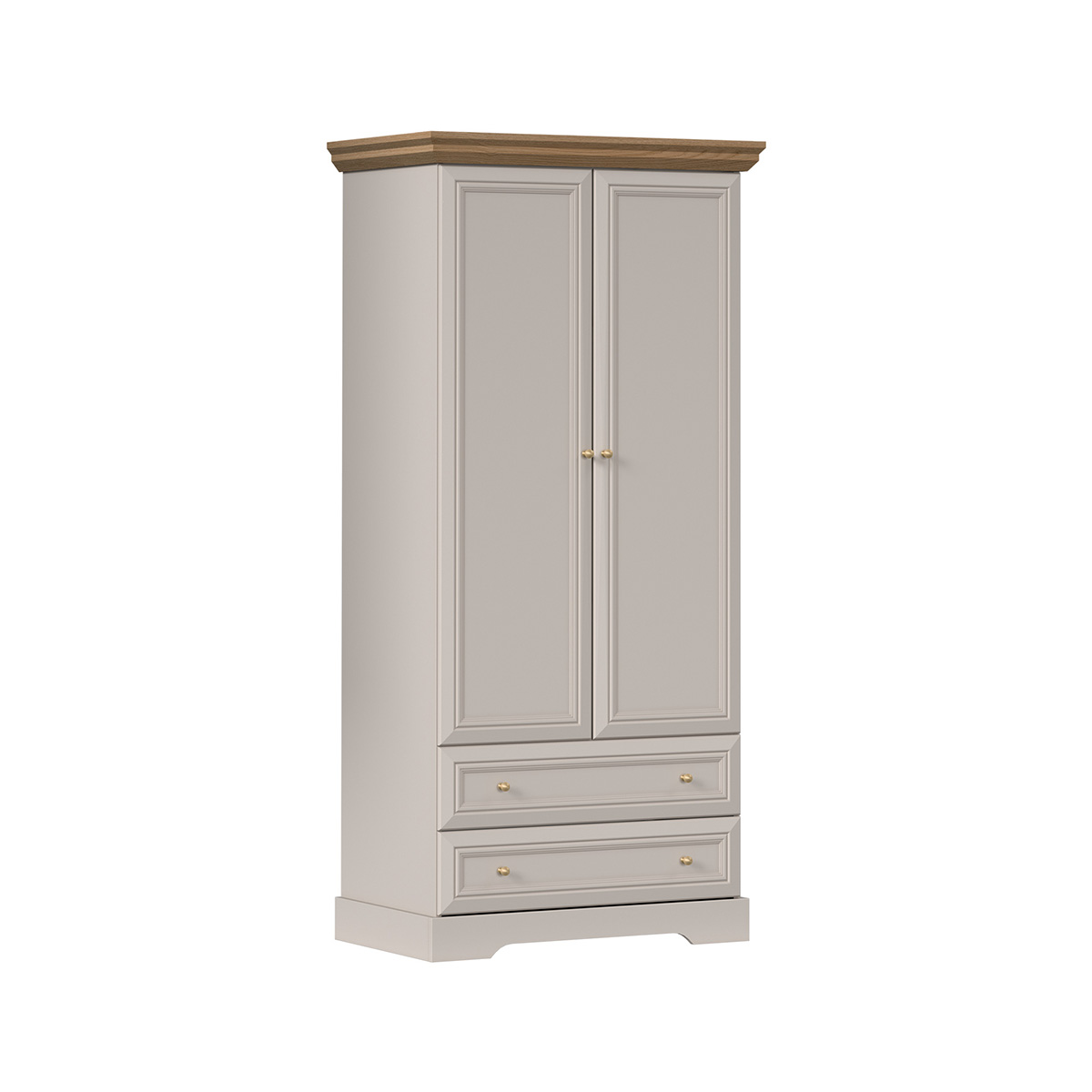 Armoire 2 portes 2 tiroirs Dulci Cachemire et Bois