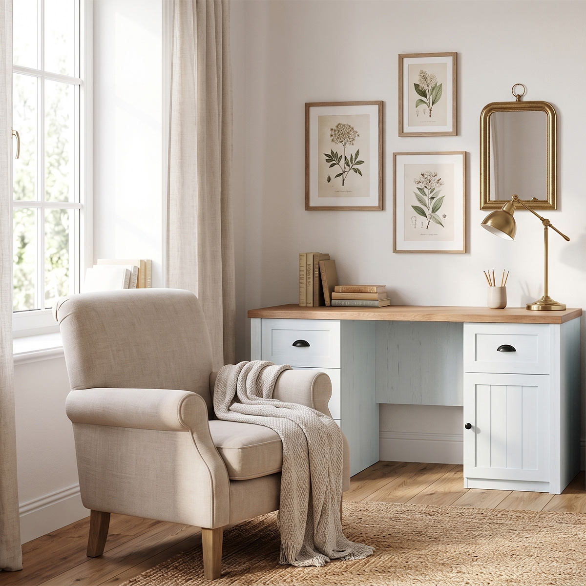 Leandre_blanc_bois_bureau_1porte_4tiroirs_2