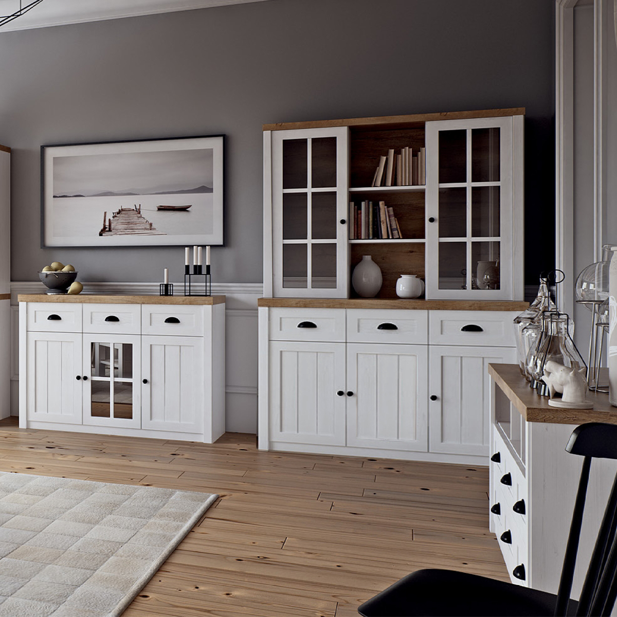 Leandre_blanc_bois_vaisselier_5portes_3tiroirs_4