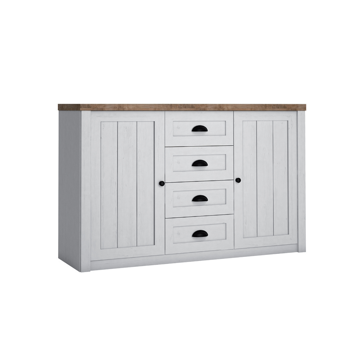 Leandre_blanc_bois_buffet_2portes_4tiroirs_1