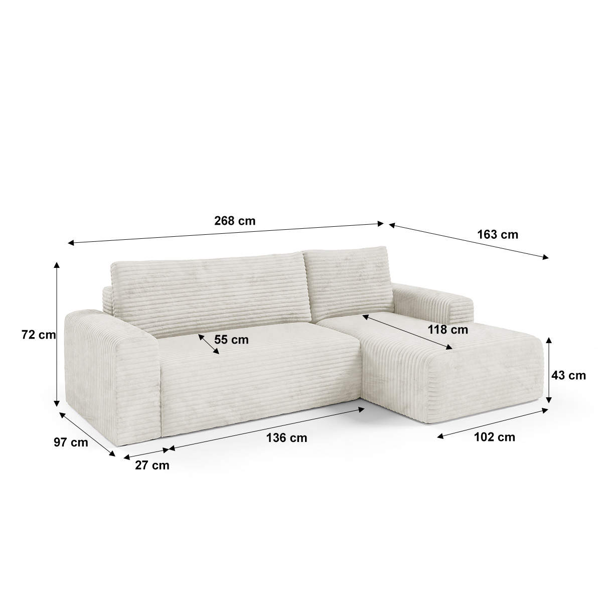 Petits-Meubles_Canapé_dangle_droit_convertible_3_places_avec_coffre_Romeo_Blanc_cassé_8