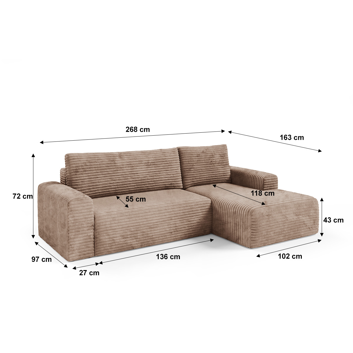 Petits-Meubles_Canapé_dangle_droit_convertible_3_places_avec_coffre_Romeo_Marron_clair_8