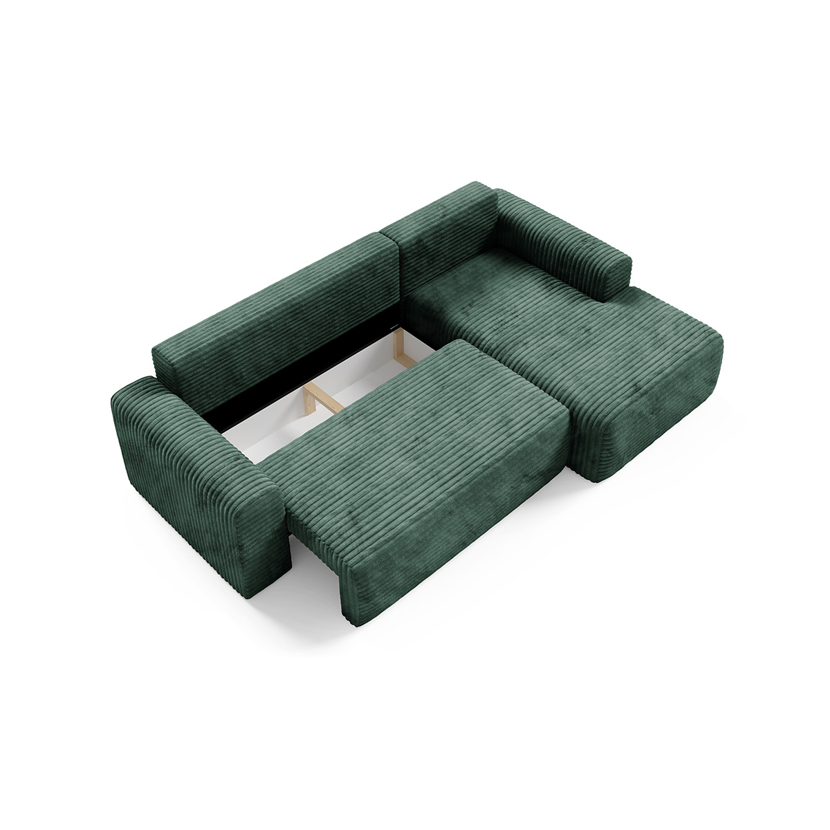 Petits-Meubles_Canapé_dangle_droit_convertible_3_places_avec_coffre_Romeo_Vert_sapin_6