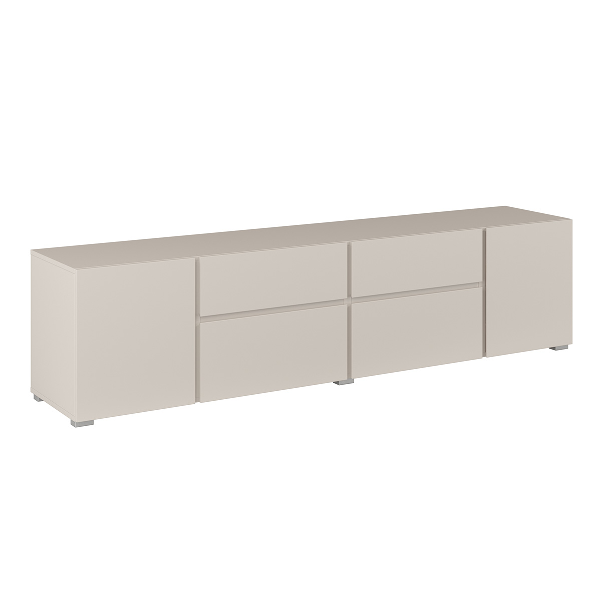 Meuble TV 4 portes 2 tiroirs 195 cm Maxis Cachemire