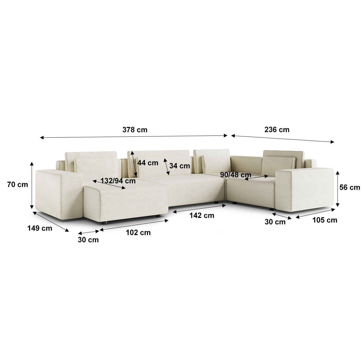Petits-Meubles_Canapé_en_U_5_places_angle_droit_convertible_avec_coffre_Lorenzo_Blanc_cassé_6