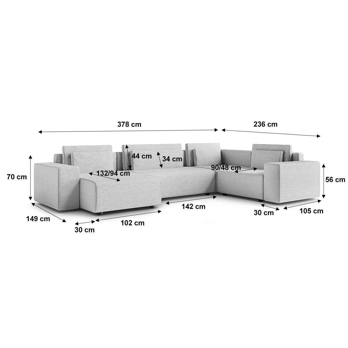 Petits-Meubles_Canapé_en_U_5_places_angle_droit_convertible_avec_coffre_Lorenzo_Gris_clair_6