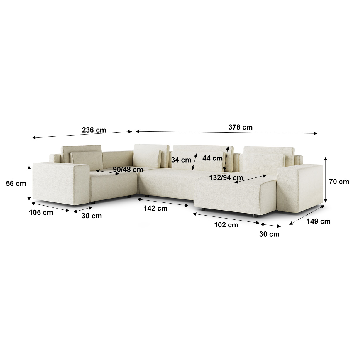 Petits-Meubles_Canapé_en_U_5_places_angle_gauche_convertible_avec_coffre_Lorenzo_Blanc_cassé_6