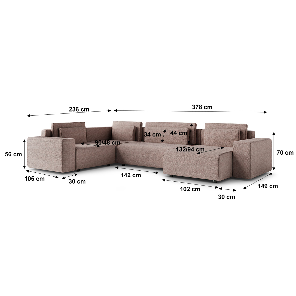 Petits-Meubles_Canapé_en_U_5_places_angle_gauche_convertible_avec_coffre_Lorenzo_Rose_6