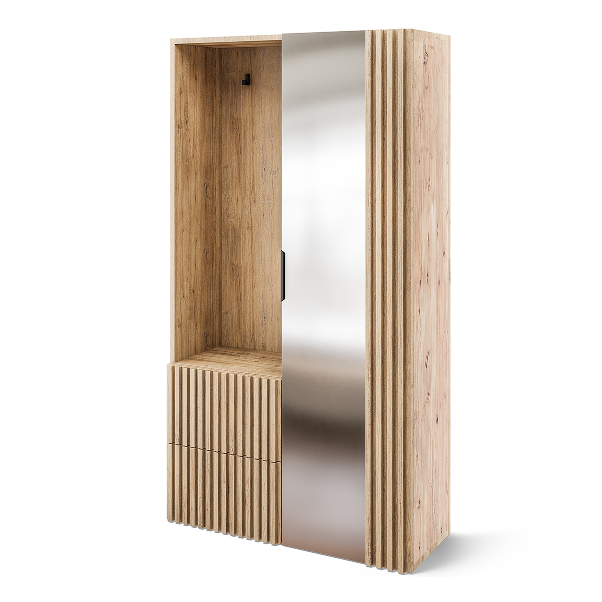 Meuble d\'entrée 1 porte 2 tiroirs Velma Bois