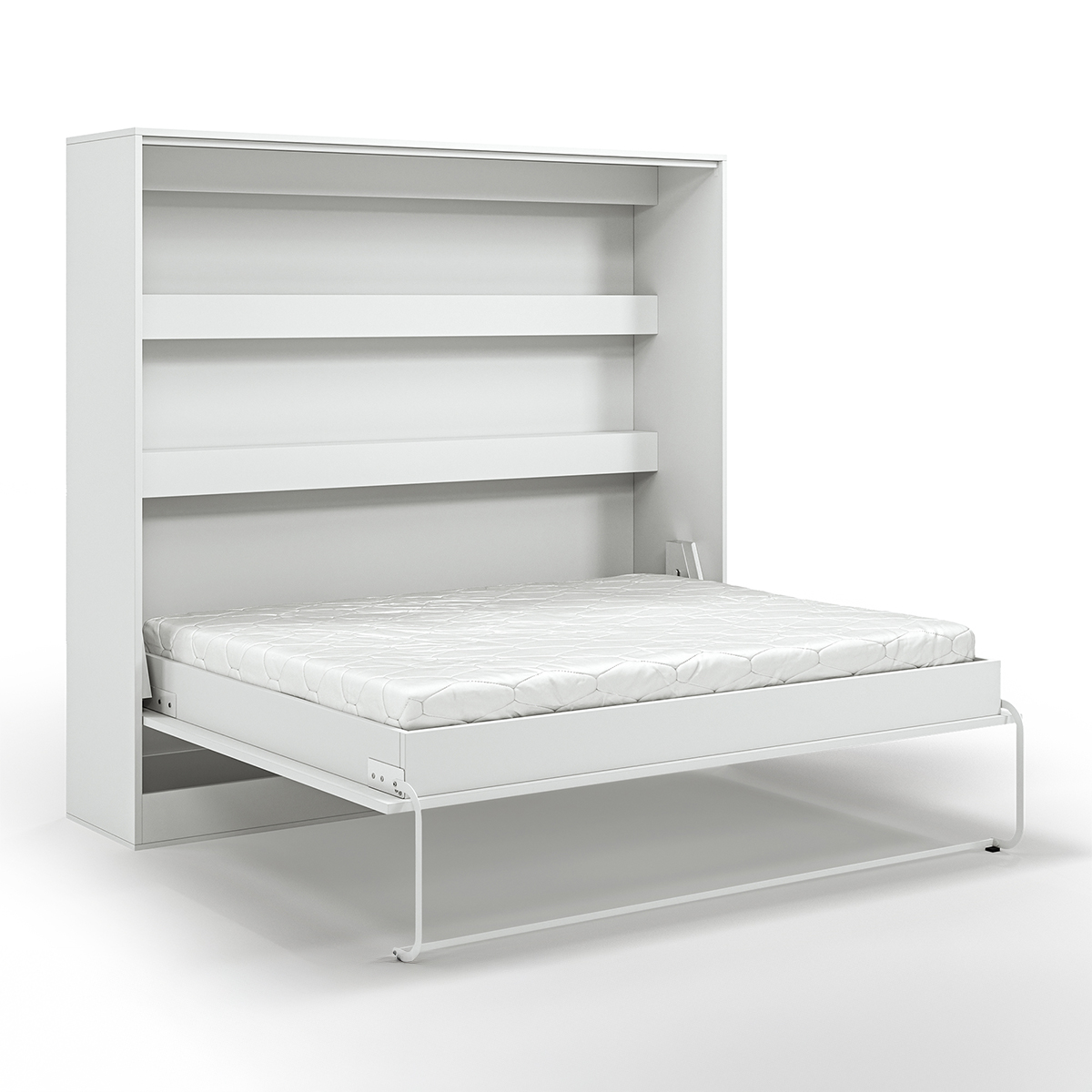 Lit escamotable 160x200 horizontal sommier inclus Devon Blanc
