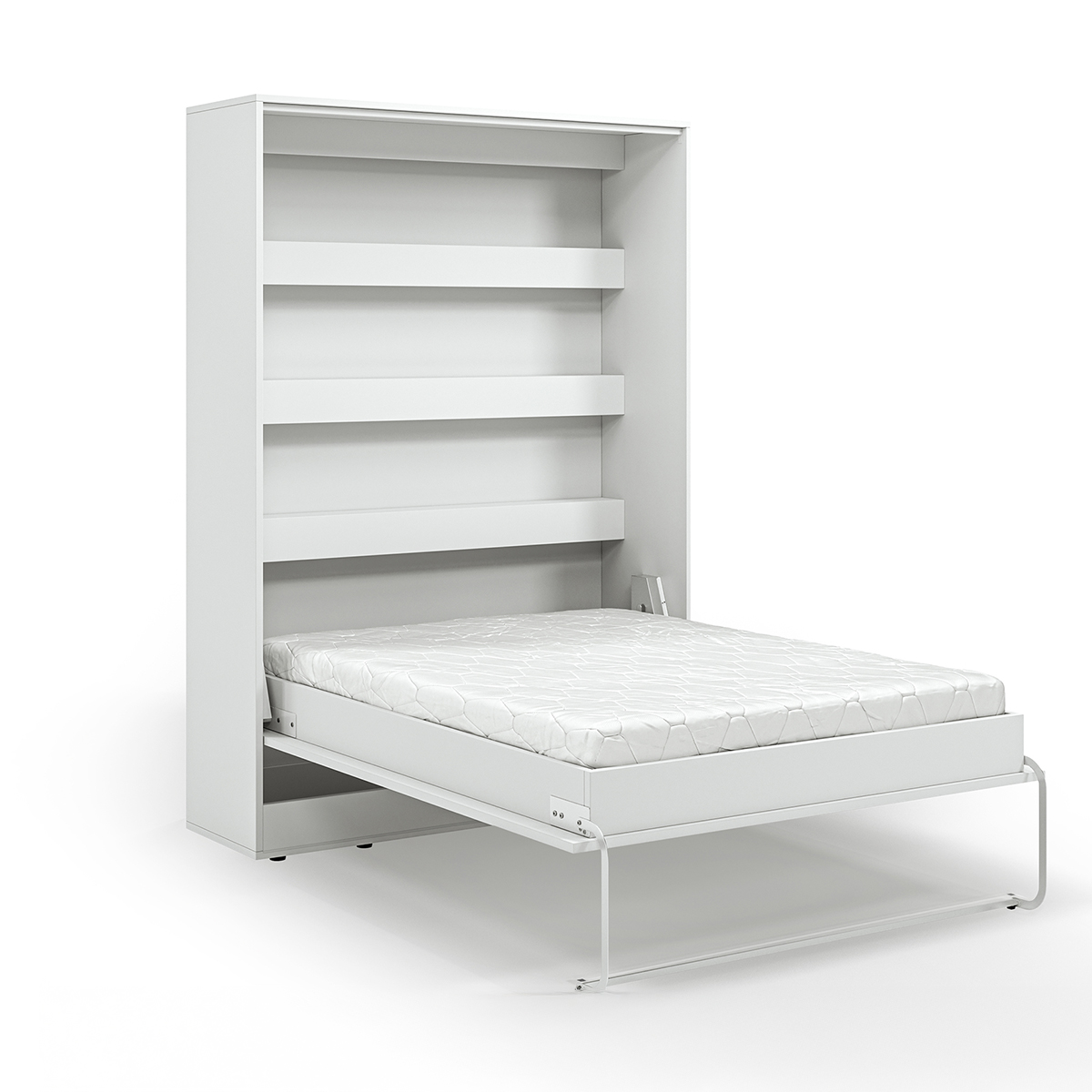 Lit escamotable 140x200 vertical sommier inclus Devon Blanc