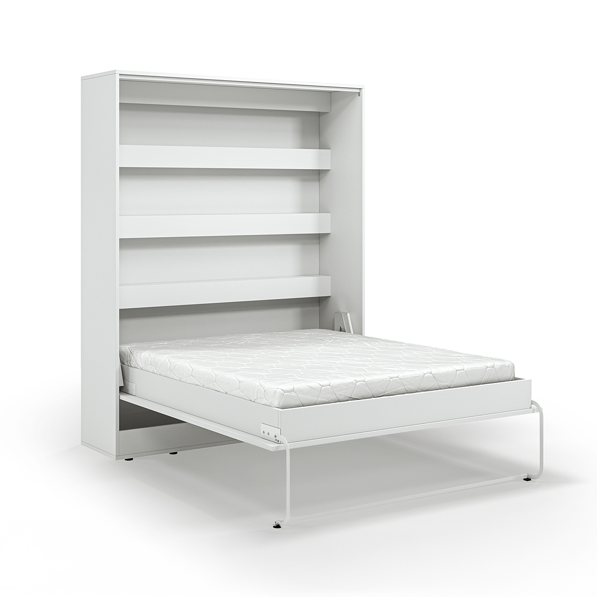 Lit escamotable 160x200 vertical sommier inclus Devon Blanc