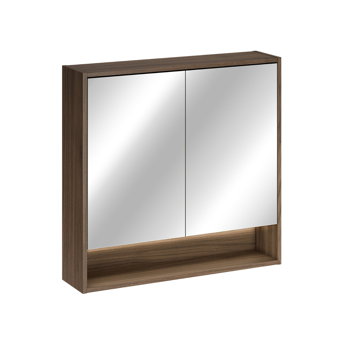 Miroir armoire murale 2 portes 80cm Edmé Bois foncé