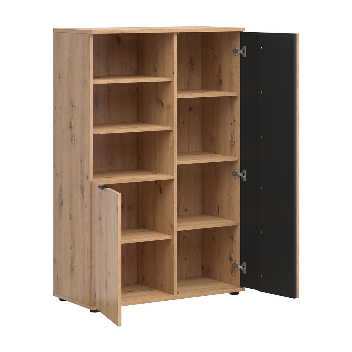 Petits-Meubles_Bibliothèque_2_portes_Ezra_Bois_et_Noir_3