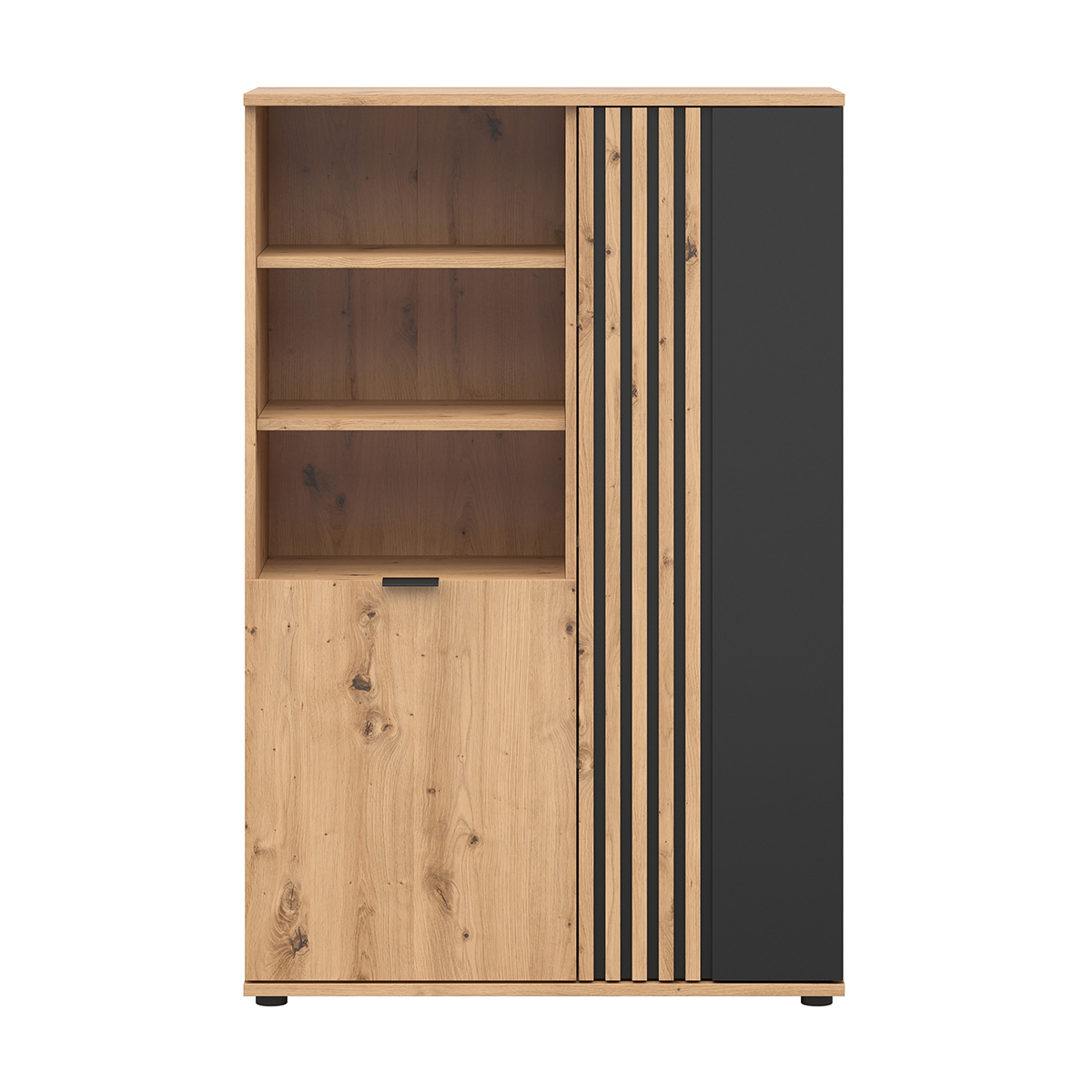 Petits-Meubles_Bibliothèque_2_portes_Ezra_Bois_et_Noir_2