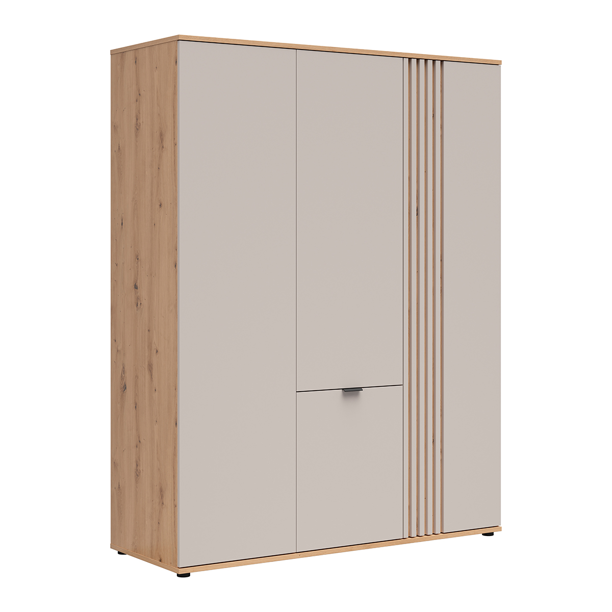 Armoire 4 portes Ezra Cachemire et Bois