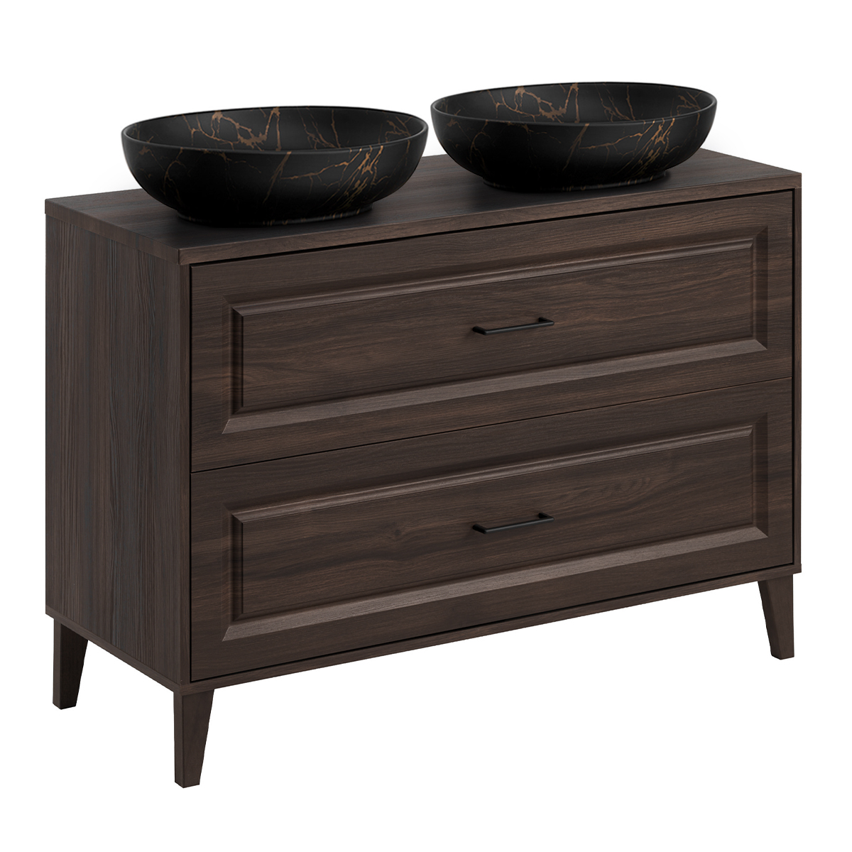 Meuble double vasque 120cm Moka Bois foncé