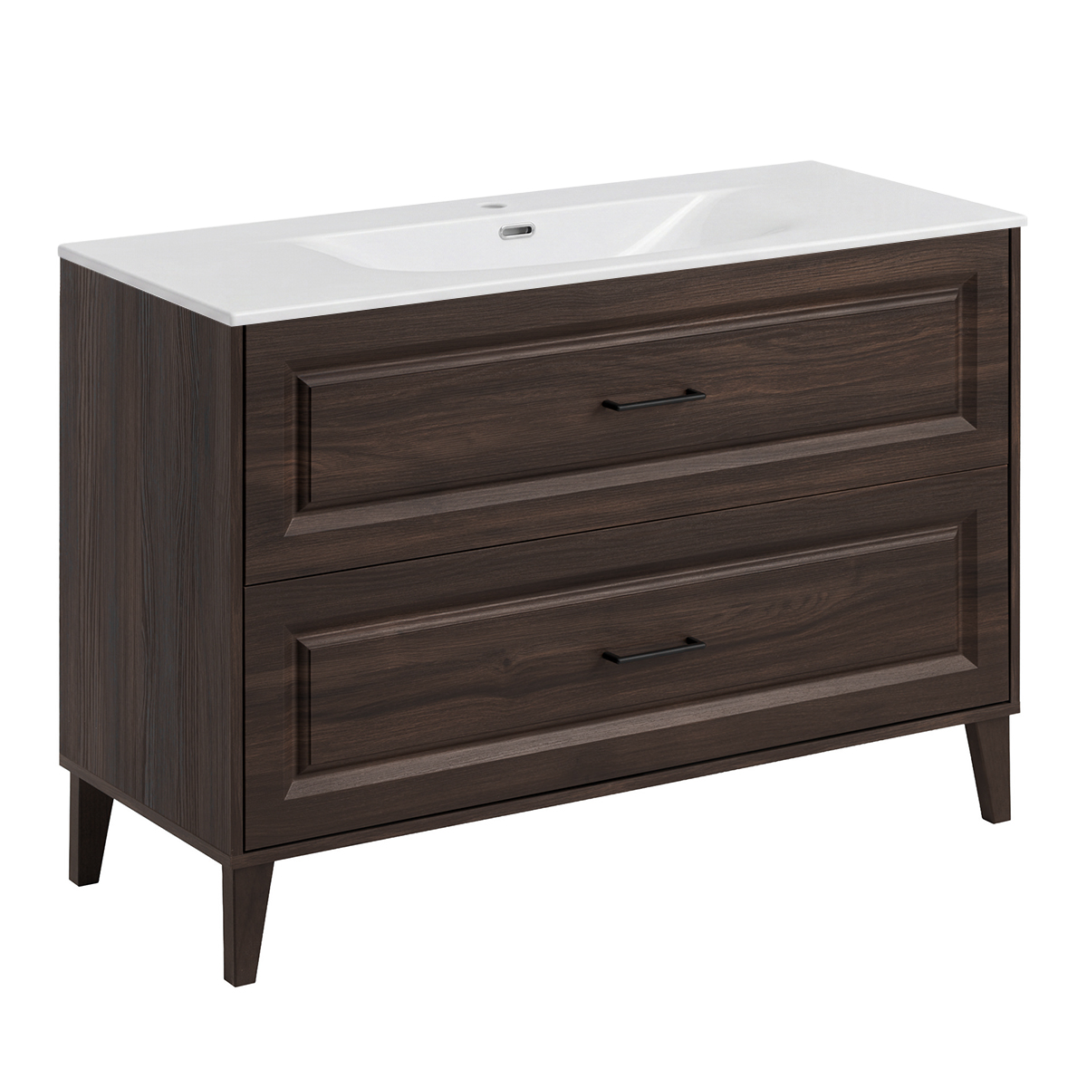 Meuble simple vasque encastrée 120cm Moka Bois foncé