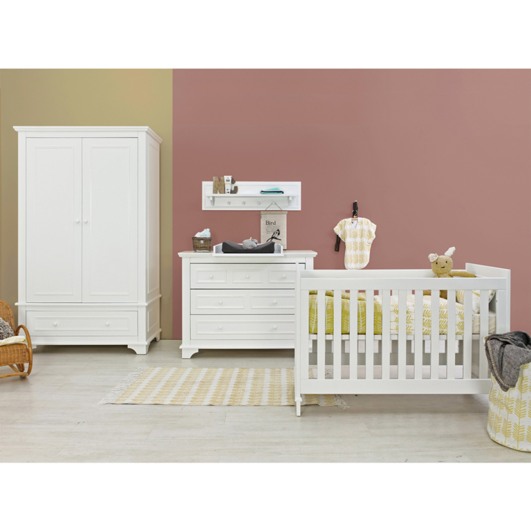 Chambre complète lit bébé - commode - armoire bébé XL Bopita Charlotte - Blanc