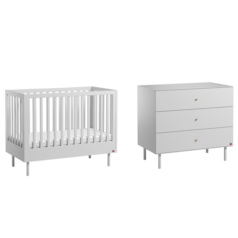 Lit bébé et Commode Vox Cute Blanc