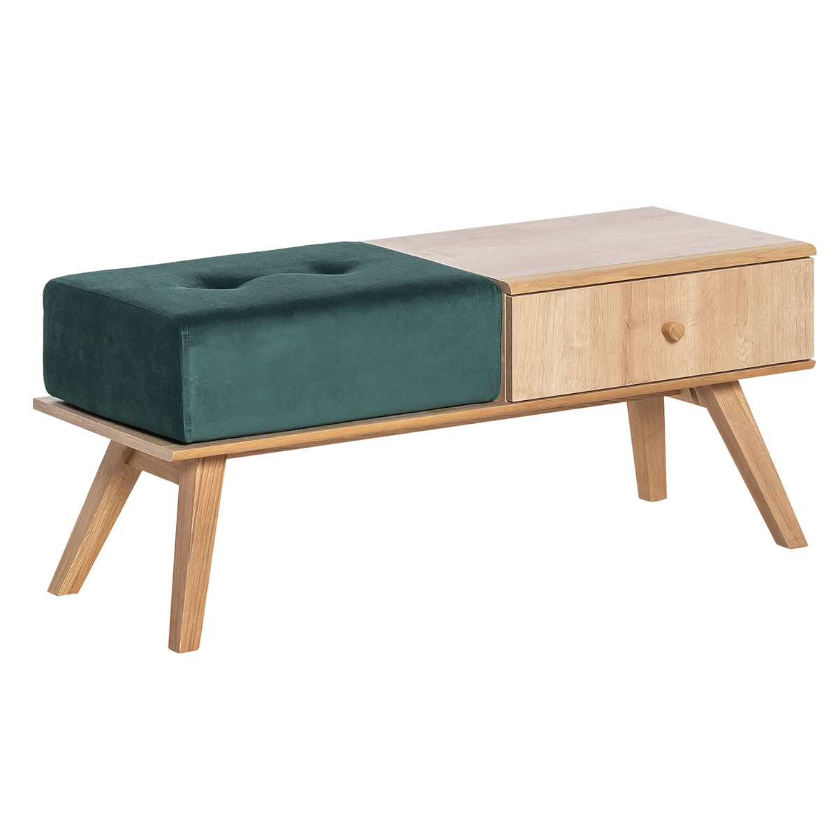 Banc avec tiroir et coussin vert Vox Nature Bois