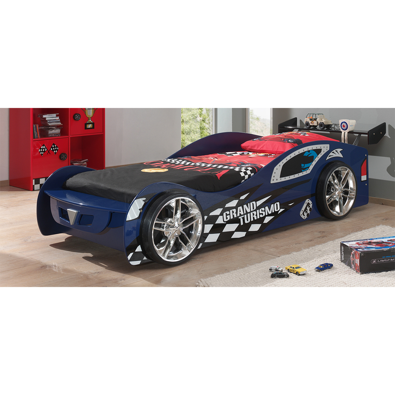 Lit 90x200 Grand Turismo Sommier inclus Vipack Car beds - Bleu