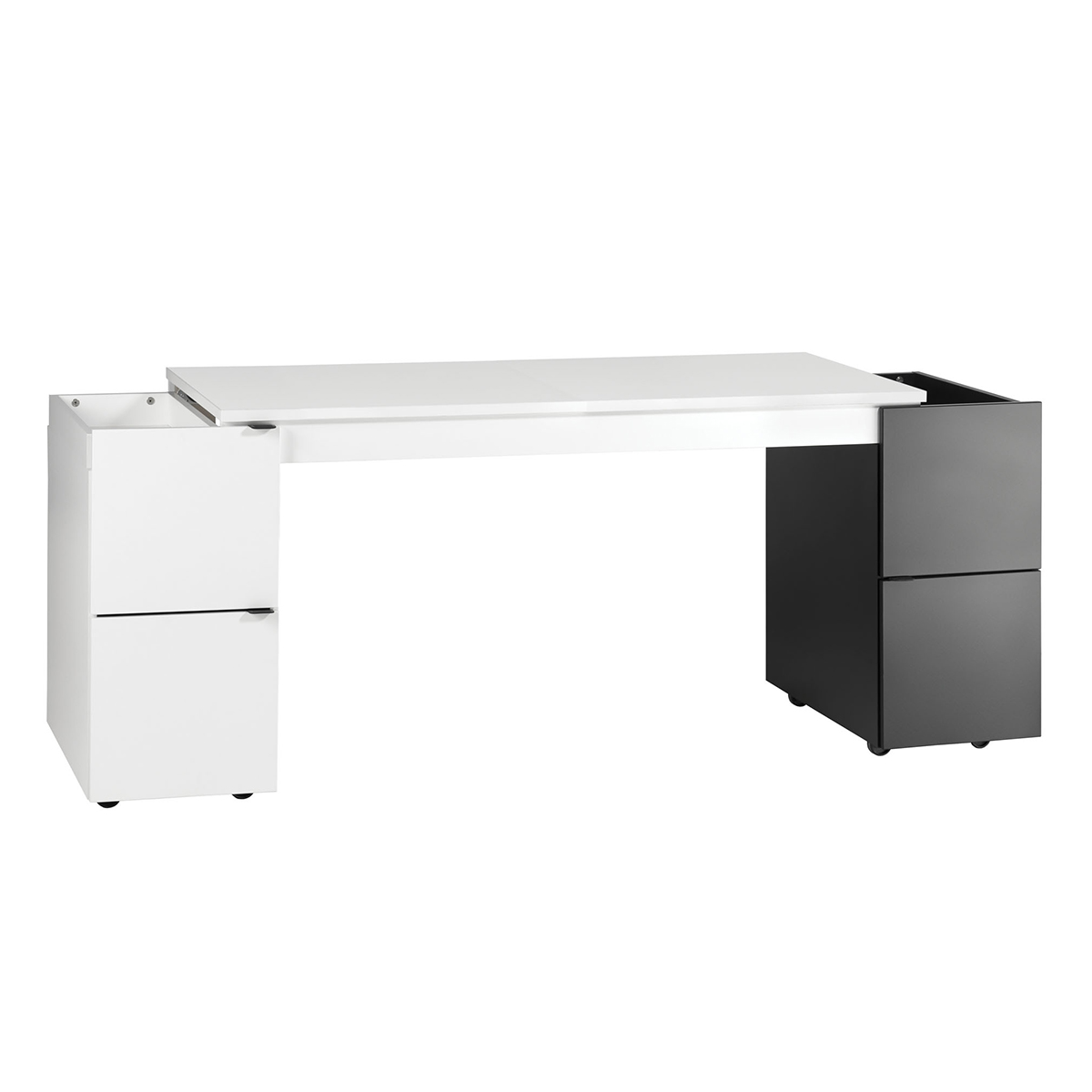 Bureau 140cm modulable Vox Young User Blanc et Noir - Bureau/Bureau -  petits-meubles