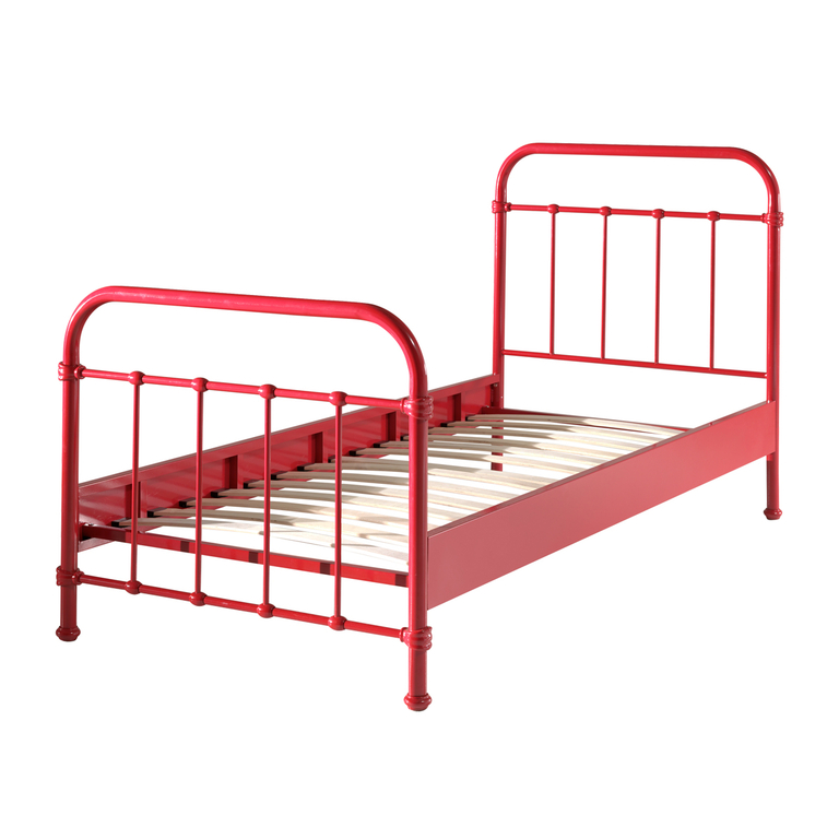 Lit 90x200 Sommier inclus Vipack New York - Rouge