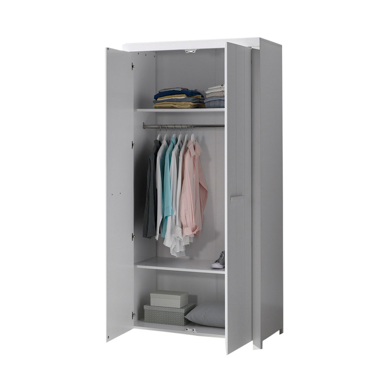 Lit bébé 60x120 Commode 2 portes et Armoire 2 portes Vipack Erik Blanc Packs bébé/Chambre