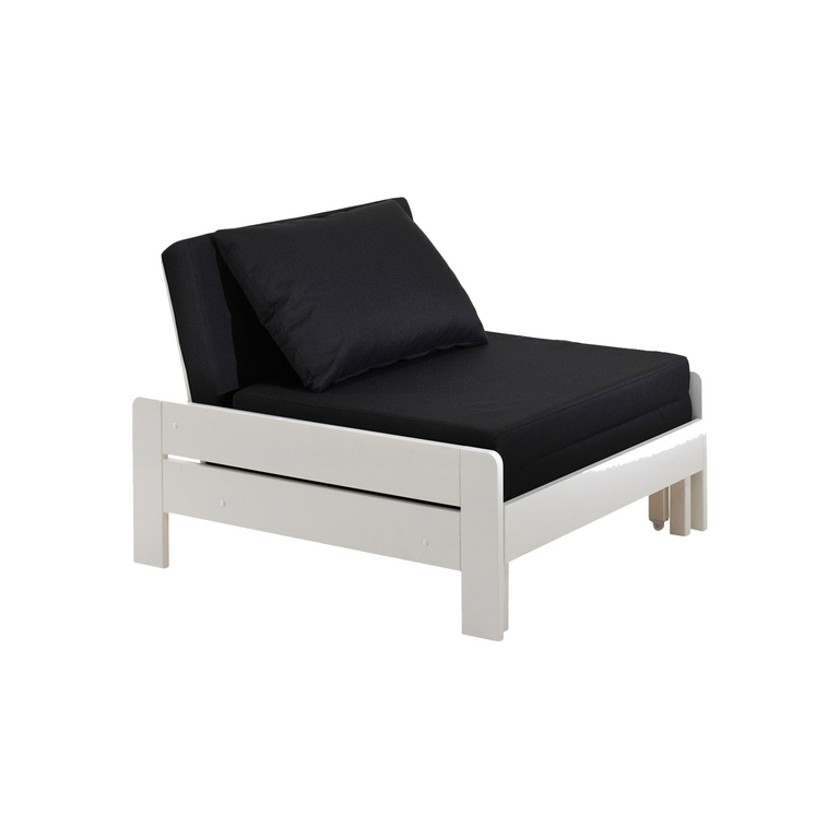 Lit fauteuil matelas inclus 190x80 Vipack Pino - Blanc