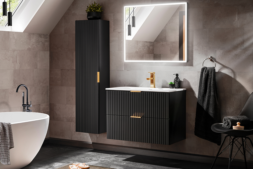 Ensemble Adriel vasque encastrée noir