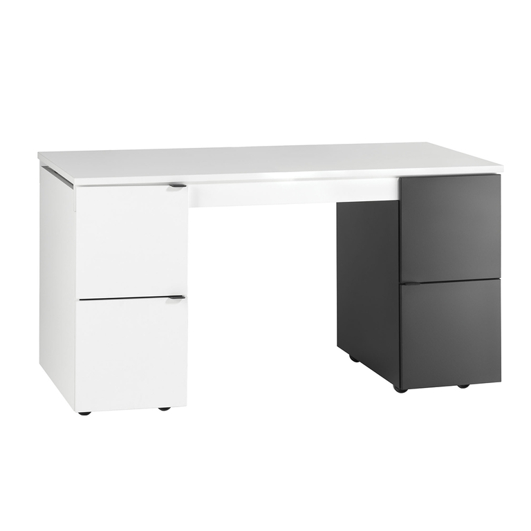 Bureau 140cm modulable Vox Young User Noir et Blanc - Bureau/Bureau -  petits-meubles
