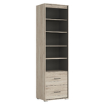 Abriel_bois_anthracite_bibliothèque_2tiroirs_1