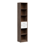 Ewen_bois_fonce_blanc__bibliotheque_2_tiroirs_1