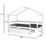 Weber_Penny_blanc_lit_cabane_tiroirs_dimensions