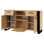 Nouka_bois_buffet_3portes_2tiroirs_2