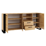 Nouka_bois_buffet_long_3portes_2tiroirs_2