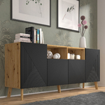 Nexa_bois_noir_buffet_4portes_4