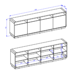 Raven_bois_noir_buffet_4portes_dimensions
