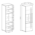 Louis_vitrine_1porte_dimensions
