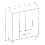 Hvt_Eden_bois_noir_armoire_4portes_dimensions_1