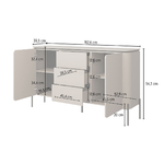 Hvt_Junon_taupe_buffet_2portes_3tiroirs_dimensions
