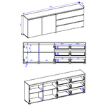 Hvt_Liko_buffet_long_2portes_3tiroirs_dimensions