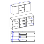 Hvt_Liko_buffet_2portes_3tiroirs_dimensions