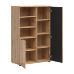 Petits-Meubles_Bibliothèque_2_portes_Ezra_Bois_et_Noir_3