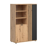 Petits-Meubles_Bibliothèque_2_portes_Ezra_Bois_et_Noir_1