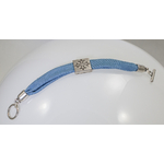 Bracelet croix occitane bleu pastel
