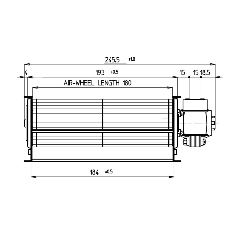 Ventilateur tangentiel EBM D2E120 de poêle à pellets ColaDeville Ré