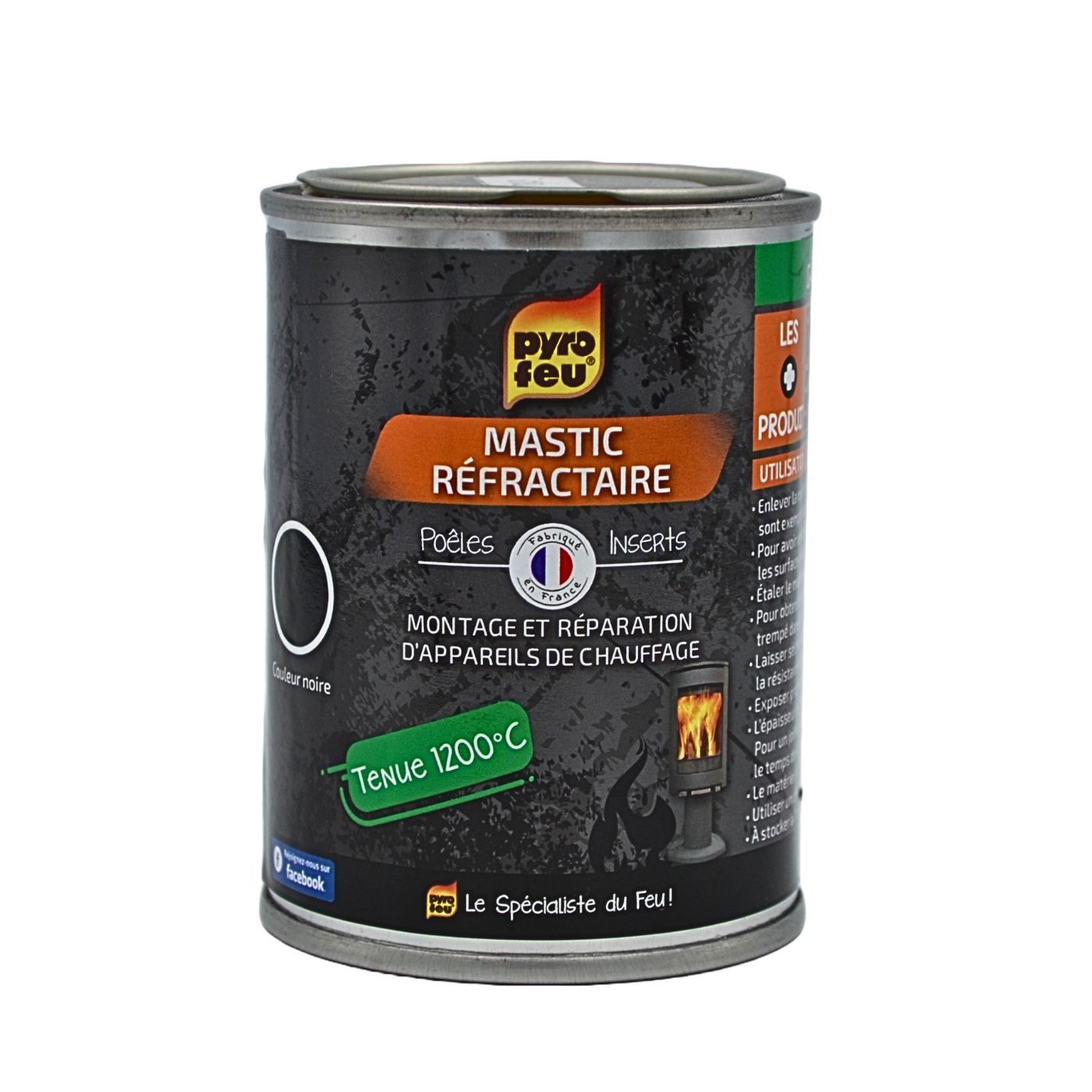 Mastic réfractaire hautes températures 1200°C - pot 450g