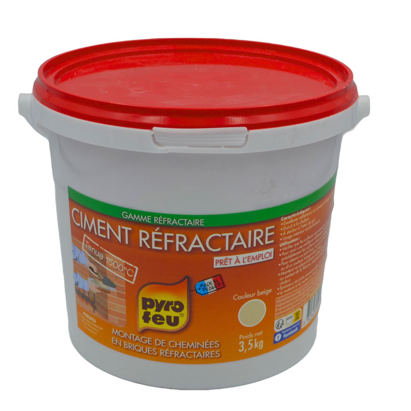 Ciment réfractaire - seau de 3,5kg